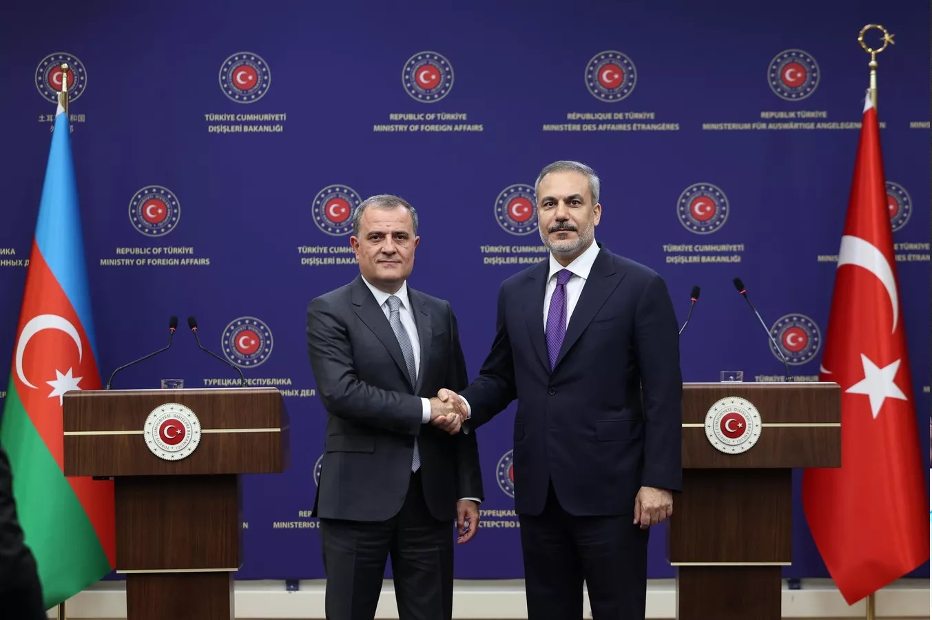 TÜRKİYE DIŞİŞLERİ BAKANI HAKAN FİDAN VE AZERBAYCAN DIŞİŞLERİ BAKANI CEYHUN BAYRAMOV GÖRÜŞMESİ.